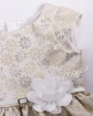 Błyskotliwa sukienka z białym paskiem 62 - 152 Tacjana 4 złoto plus beż