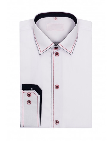 Biała koszula ze stębnówką 122-172 KS10