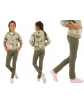 Elastyczne spodnie dla dziewczynki 116-158 KRP11 Khaki