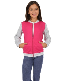 Sportowa bluza dla dziewczynki 128-158 KRP122 różowo-szara