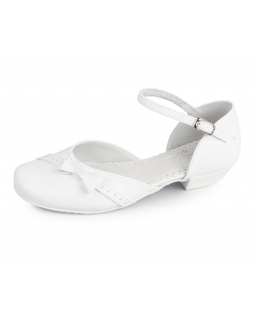 Komunijne buty na obcasie dla dziewczynki 31-38 BK19 białe
