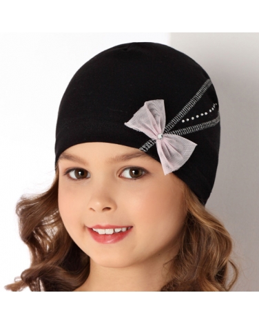 Dziewczęca czapka z tiulową kokardką, hat for girl, sklep internetowy