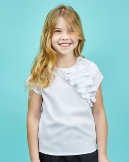 Biała bluzka dla dziewczynki, do szkoły, white blouse for girl, sklep