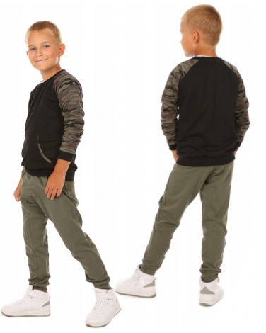 Sportowe dresowe spodnie dla chłopca z obniżonym krokiem