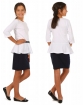 Bluzka dla dziewczynki do szkoły z rękawem o długości 3/4 i baskinką przód i tył
