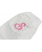 Bawełniane spodnie dresowa z aplikacją na nogawce dla dziewczynki zbliżenie na tylnią kieszonkę