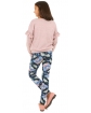 Wzorzyste legginsy w kolorowe motyle i kwiaty dla dziewczynki tył