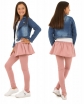 Bawełniane legginsy połączone ze spódniczką mini dla dziewczynki przód i tył