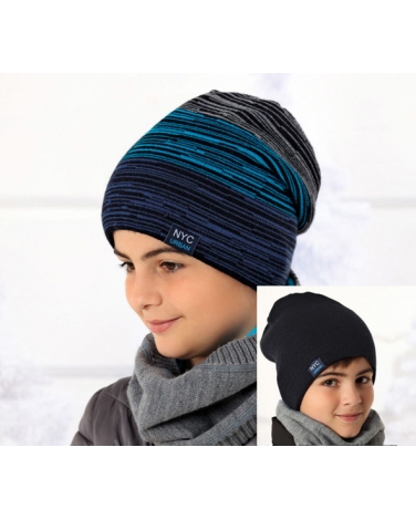 Dwustronna zimowa czapka dla chłopca