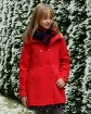 Czerwony płaszczyk dla dziewczynki z zapięciem dwurzędowym i kołnierzem sklep