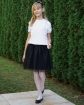 Biała bluzka do szkoły stylizacja dla dziewczynek