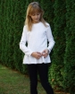 Biała Dziewczęca bluzka z falbanką