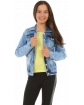 Jeansowa kurtka dla dziewczynki 128-158 KRP225 Niebieska
