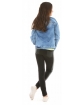 Jeansowa kurtka dla dziewczynki 128-158 KRP225 Niebieska 2
