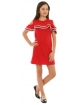 Sportowa sukienka z falbanką 128-164 KRP224 czerwona