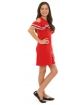 Sportowa sukienka z falbanką 128-164 KRP224 czerwona 1