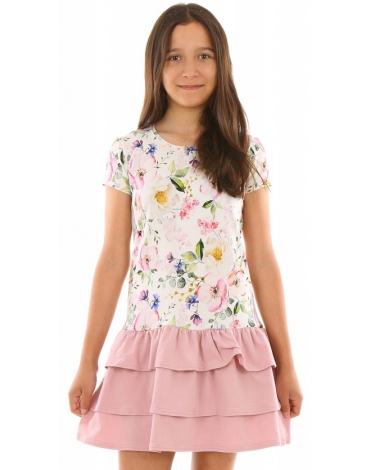 Wielokolorowa sukienka dla dziewczynki 116-158 KRP246 1