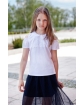 Dziewczęca bluzka z formie hiszpanki 116-152 Rosa biała 1