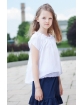Bluzka hiszpanka dla dziewczynki 128-164 Pamela biała 1