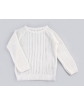Ażurowy sweterek z długim rękawem 110-146 DZ-369 Biały