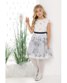 Wyjściowa sukienka dla dziewczynki 128-152 Gracie biel plus granat