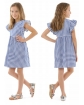 Urocza bawełniana sukienka w kratkę 128-158 KRP331niebieska