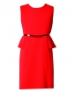 Sukienka z baskinką i paskiem 134-158 Baskinka czerwona
