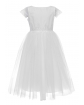 Komunijna sukienka midi 140-164 1SM-06A biała