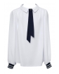 Biała koszula z modną krawatką i ściągaczem 134-170 1S-109