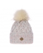 Piękna pleciona zimowa czapka 55-60 AGB/4770 kremowy