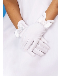 Białe rękawiczki komunijne dla dziewczynki R06