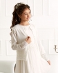 Sweterek dziewczęcy do sukienki 122-158 biały 750