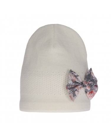 Przejściowa wiązana czapka dla dziewczynki AGB/4983 szary