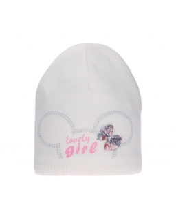 Przejściowa czapka dla dziewczynki AGB/5057 kremowa
