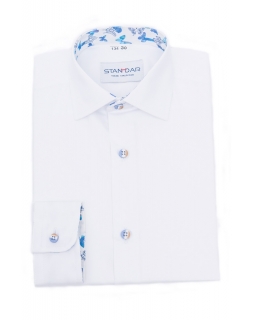 Biała koszula komunijna z modnymi guziczkami 134-152 M12