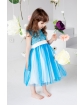 Suknia z koronek i tiuli dla dziewczynki, niebieska sukieneczka -2