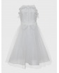 Sukienka z plisowanymi falbankami 140-170 3SM-11A biel