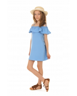 Sukienka hiszpanka na lato 116-158 KRP46 niebieska