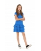 Sukienka dla dziewczynki z falbanami niebieska chabrowa