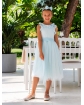 Sukienka w słonecznym kolorze z plisami 140-170 3SM-11B błękit