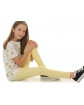 Legginsy dla dziewczynek, wygodne spodnie, żółte getry -1