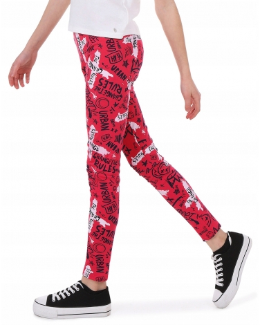 Kolorowe legginsy dla dziewczynek 116-164 KRP444 wzór 038