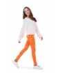 Legginsy bawełniane dla dzieci, legginsy dla starszych dziewczynek, pomarańczowe