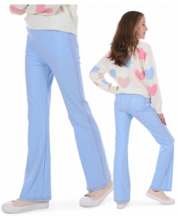 Spodnie jeansowe, DZWONY 116-164 KRP434 BŁĘKITNE