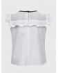 Piękna bluzeczka z falbanką 128-164 3S-105 biała