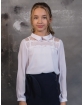 Biała bluzka dla dziewczynki z koronką 122-164 3S-115