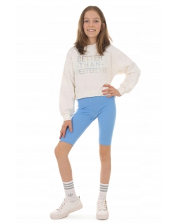 Spodnie kolarki dla dziewczynek, kolorowe legginsy dziewczęce niebiesk