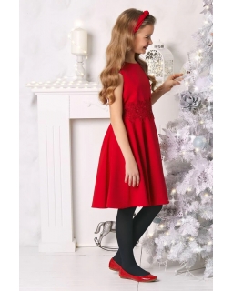 Piękna rozkloszowana sukienka 140-164 Barbi czerwona