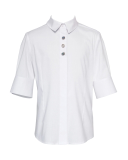 Biała koszula z dekoracyjnymi guzikami 140-170 3S-125