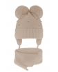 Komplet zimowy czapka plus szalik AGB/6185 beżowy